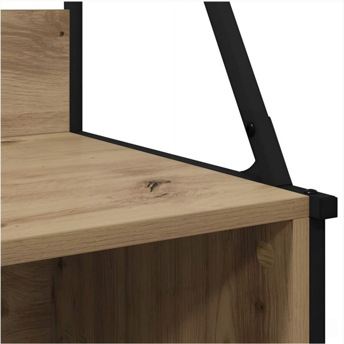 Meuble d'entrée bois et acier noir
