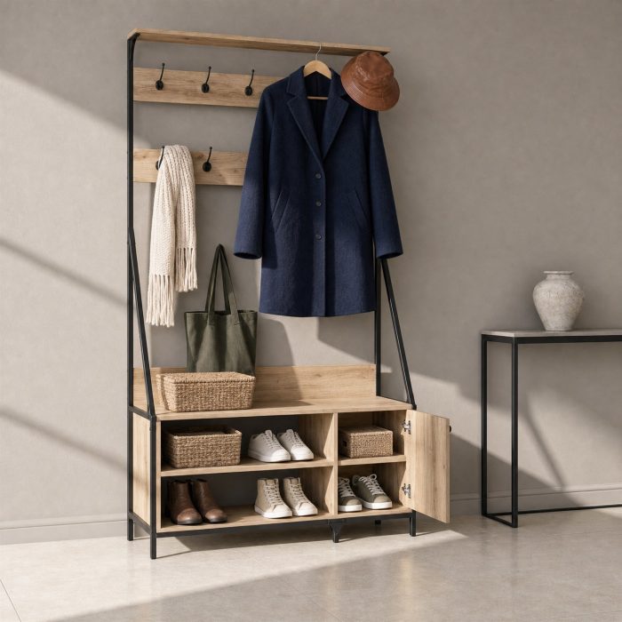 Banc de rangement pour entrée