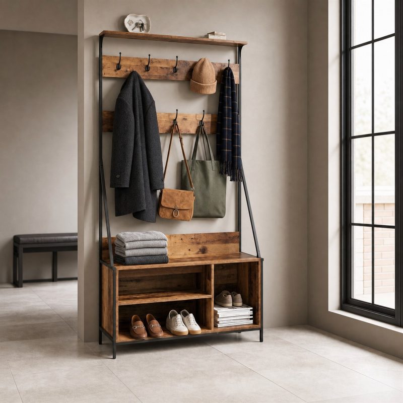 Meuble d'entrée avec banc et rangement chaussures