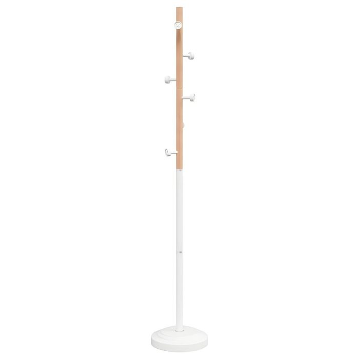 Porte manteau blanc et hêtre naturel