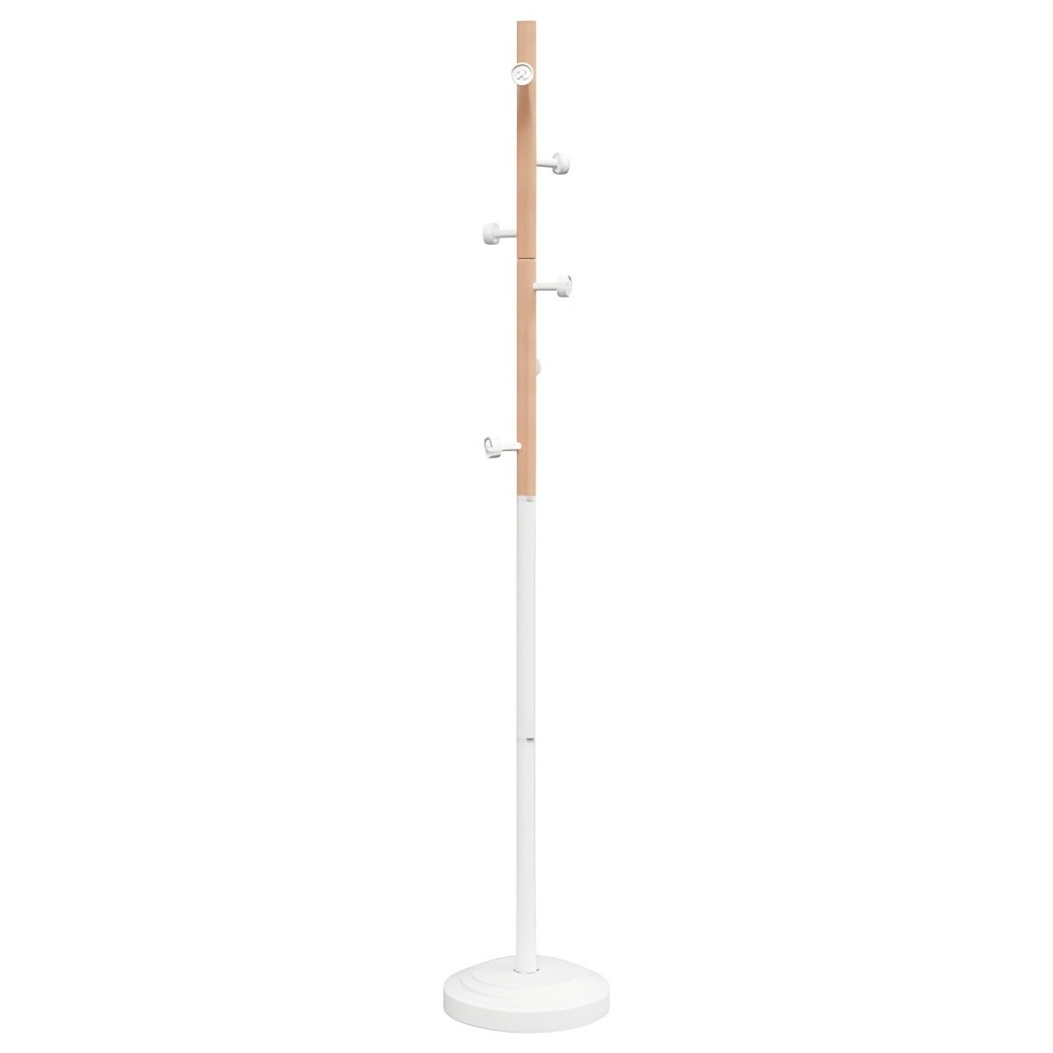 Porte manteau blanc et hêtre naturel