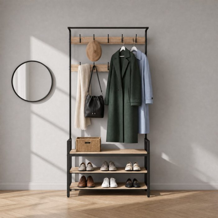 Vestiaire d'entrée chêne scandinave