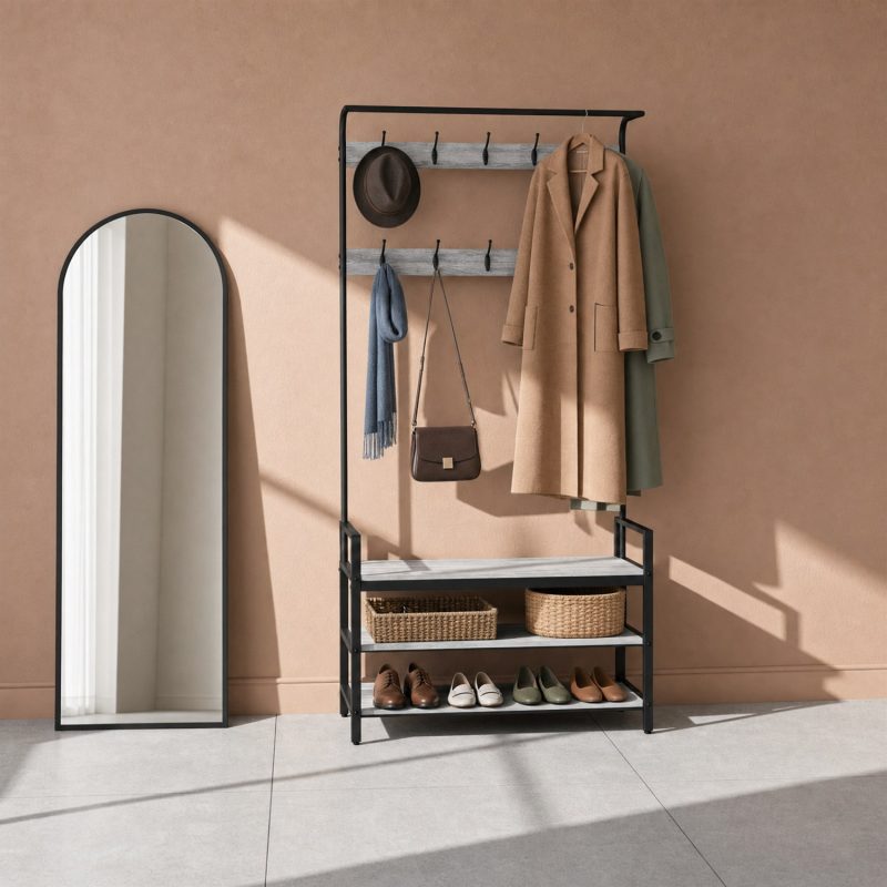 Meuble d'entrée gris scandinave