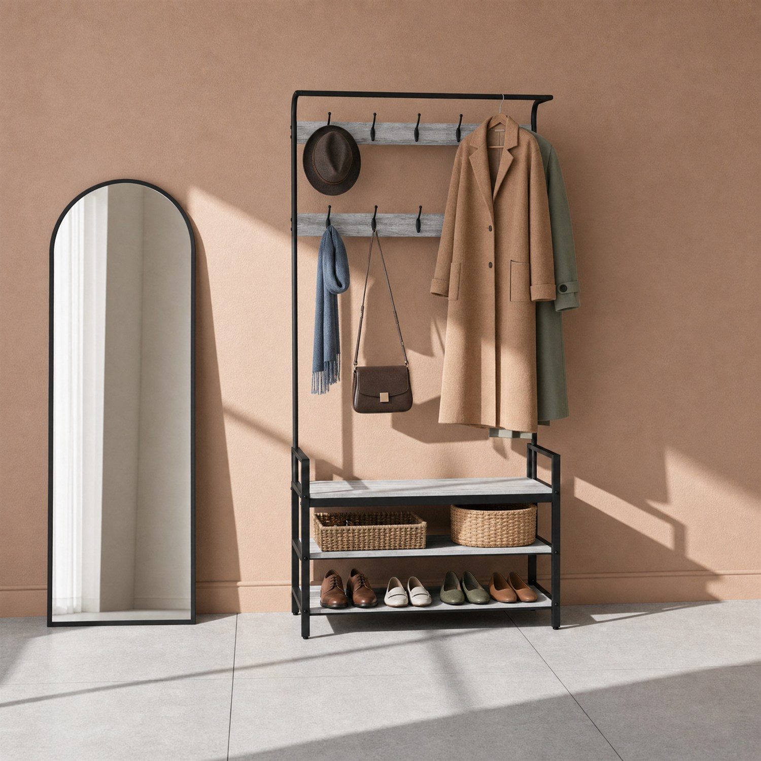 Meuble d'entrée gris scandinave