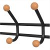 Patère boule bois et métal noir