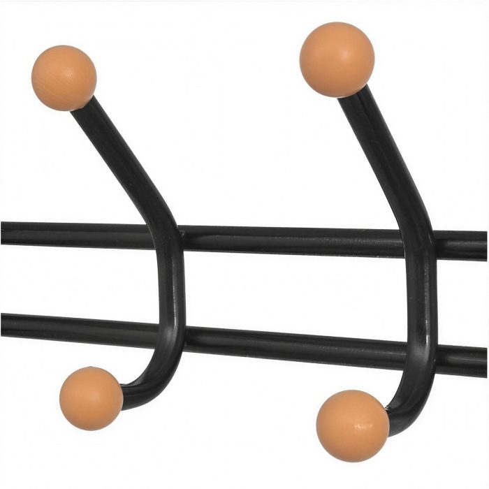 Patère boule bois et métal noir