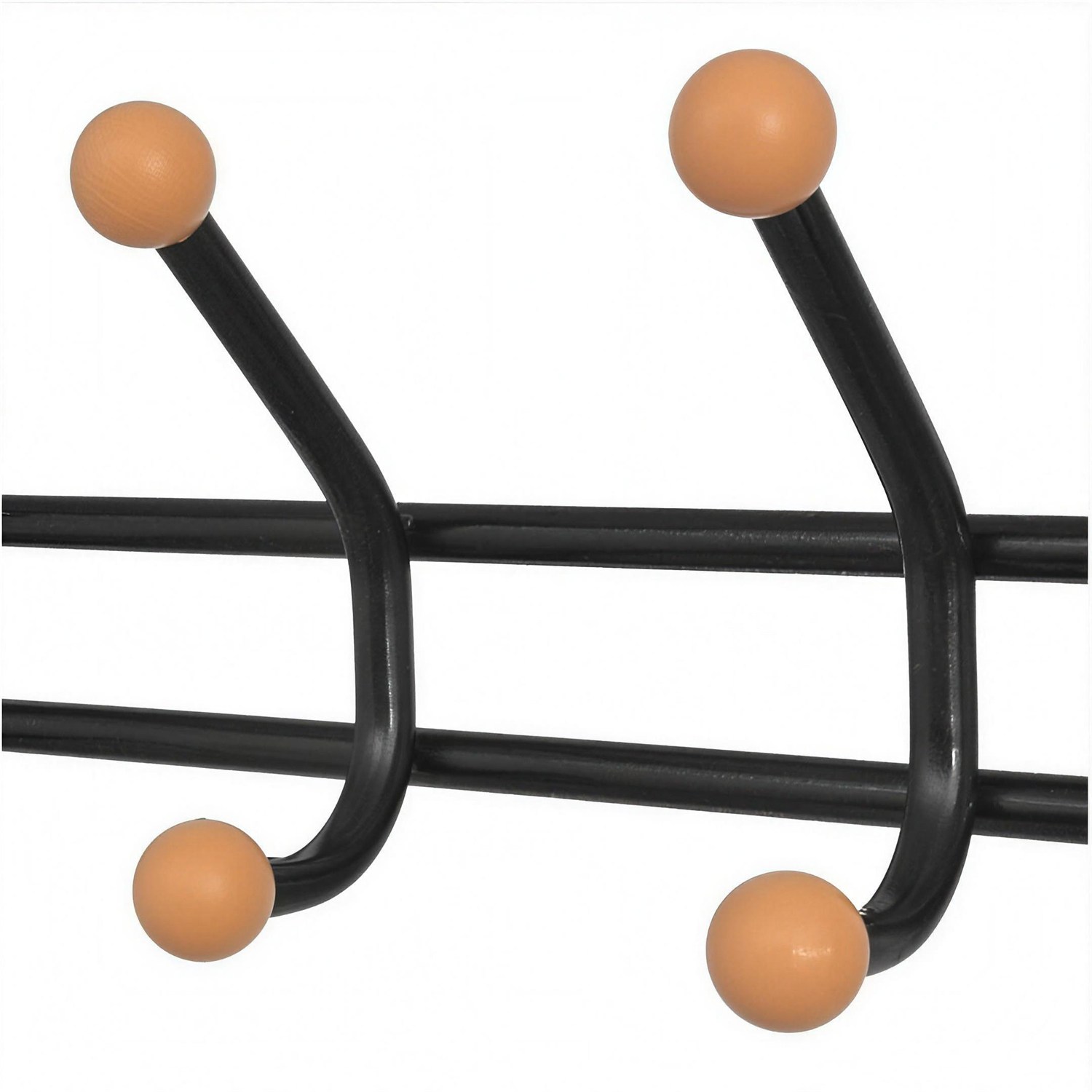 Patère boule bois et métal noir