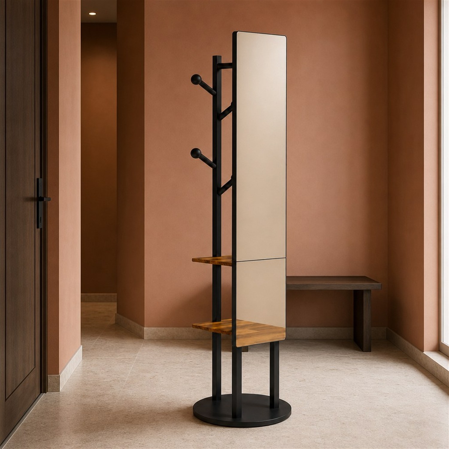 Miroir sur pied pivotant 360 degrés