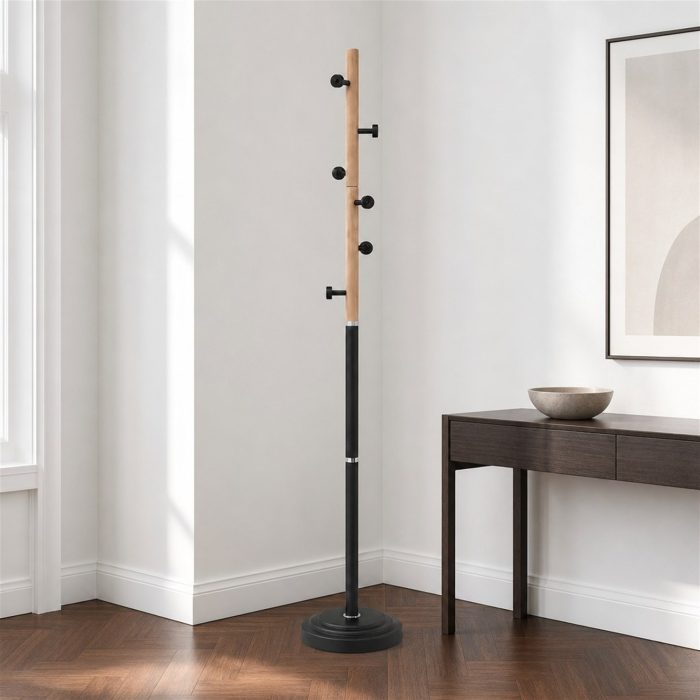 porte manteau noir et bois