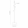 Schéma coté du portant : hauteur 177 cm, socle 30 cm, patères 7 cm
