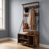 Vestiaire vintage bois foncé