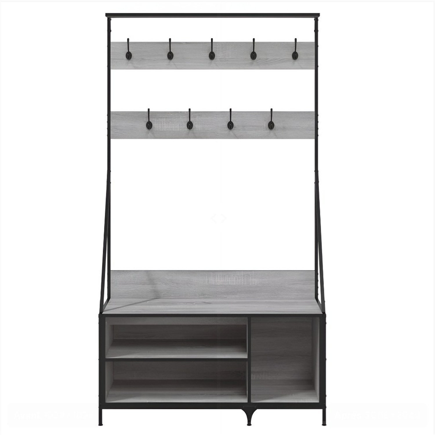 Vestiaire gris avec banc casier