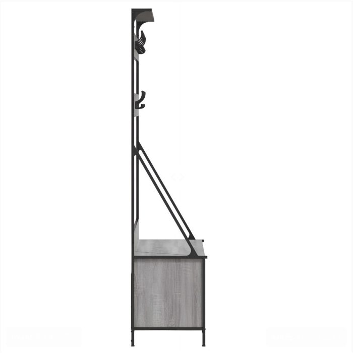 Vestiaire gris effet bois