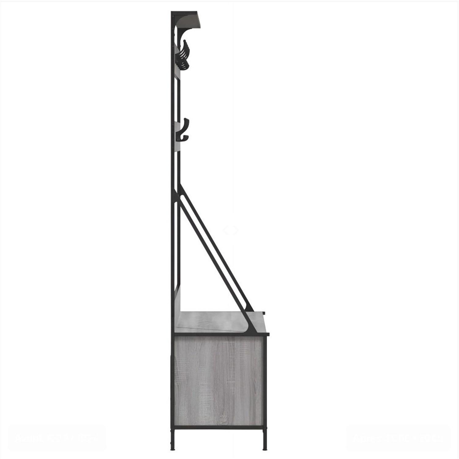 Vestiaire gris effet bois