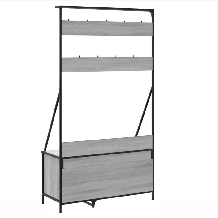 Penderie grise avec banc coffre