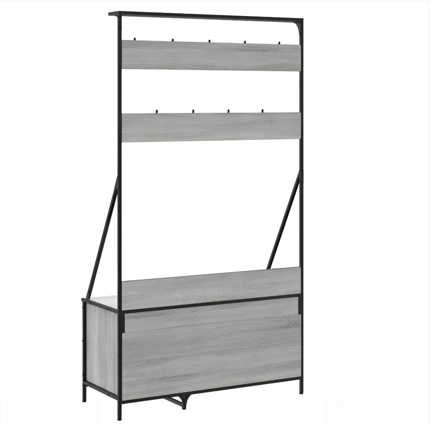 Penderie grise avec banc coffre