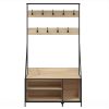 Meuble vestiaire bois clair avec banc